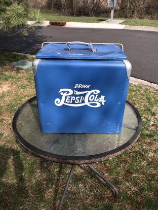 Double Dot 1940‘s Pepsi Cola Advertising Cooler With Tray & Bottle Opener