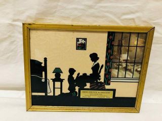 Vintage Silhouette Advertising Reverse Painted Picture