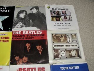 12 Vintage Beatle ' s 45RPM Vinyl Records,  w/Picture Jackets Sleeves 4