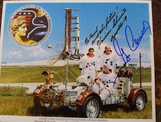 Gene Cernan & Harrison Schmitt Apollo 17 Official Nasa Signed Crew Photo