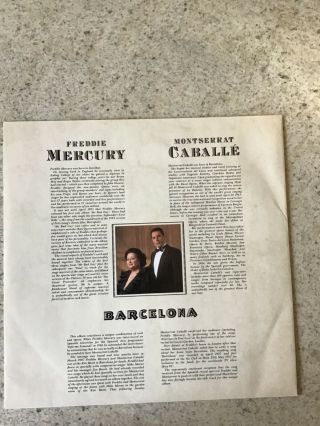 FREDDIE MERCURY & MONTSERRAT CABALLE Barcelona Vinyl LP UK 1988 2