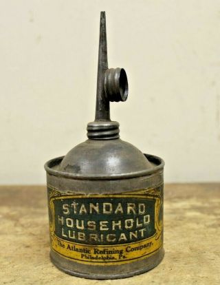 Vintage Atlantic Refining Company Household Lubricant Motor Oil Can Handy Oiler
