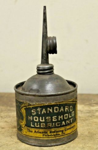 Vintage Atlantic Refining Company Household Lubricant Motor Oil Can Handy Oiler 8