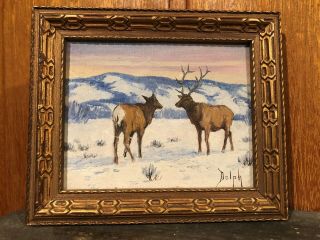 Marie Dorothy Dolph Casper Wyoming Miniature Oil Mountain Elk Yellowstone Tetons