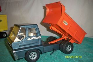 Structo Turbine Dump Truck Good Fully Old Toy Pressed Steel 13 " Long