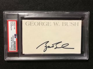 President George W.  Bush Signed Autograph - Psa Authenticated Read Disc