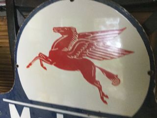 Old Mobiloil Pegasus Porcelain Sign 2