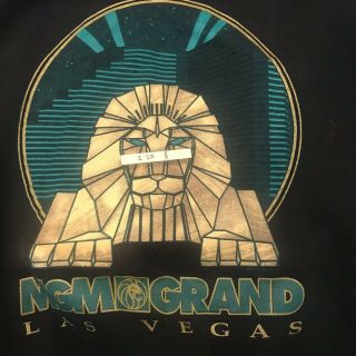 VINTAGE 1993 MGM GRAND HOTEL UNISEX CREWNECK SWEATSHIRT BLACK LION XL I20 2