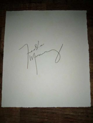 Freddie Mercury,  Signed Autographed Card With,  Very Rare,  Certified