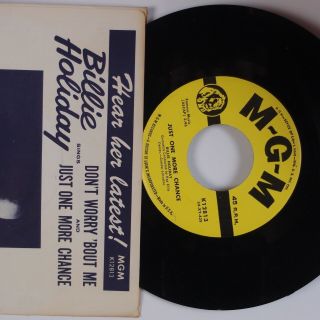 BILLIE HOLIDAY: Don’t Worry ‘Bout Me US MGM Jazz Promo 45 NM Rare Sleeve 4