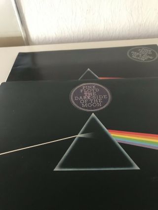 Pink Floyd Dark Side Of The Moon Solid Blue Triangle Early Matrix Blue Cover 10