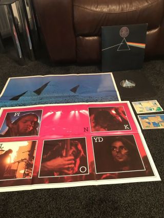 Pink Floyd Dark Side Of The Moon Solid Blue Triangle Early Matrix Blue Cover