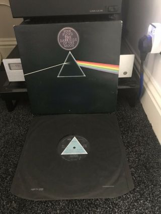 Pink Floyd Dark Side Of The Moon Solid Blue Triangle Early Matrix Blue Cover 2