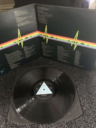 Pink Floyd Dark Side Of The Moon Solid Blue Triangle Early Matrix Blue Cover 3