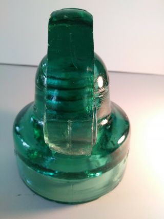 Scarce 1891 HEMINGRAY Green Glass Insulator 3