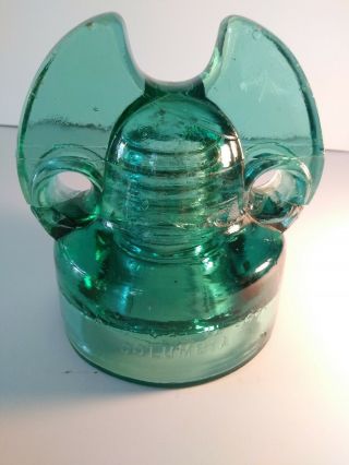 Scarce 1891 HEMINGRAY Green Glass Insulator 4