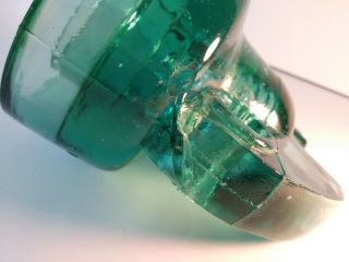 Scarce 1891 HEMINGRAY Green Glass Insulator 6