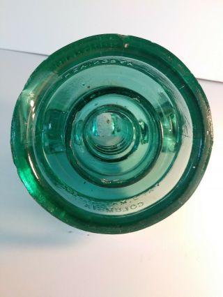 Scarce 1891 HEMINGRAY Green Glass Insulator 7