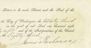 James Buchanan Signed Postmaster Appointment. 2