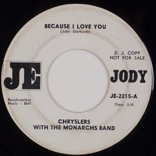 Chryslers: Because I Love You Us Je Jody Monarchs Northern Soul Baltimore 45 Mp3