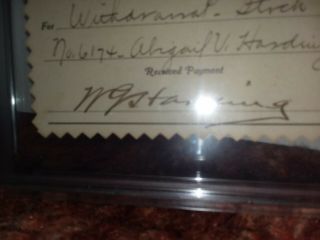 WARREN HARDING.  signed deposit stub,  February 4,  1913,  PSA certified 3