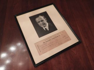 Calvin Coolidge - Check Filled Out & Signed Two Months After Leaving Presidency