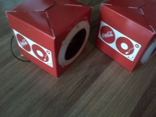 Coca - Cola Mini Speakers.  Headphone Connection No Wall Plug Or Batteries Required