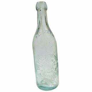 Antique Glass Blob - Top Beer Bottle A.  Warnken " Eagle Brewing Co.  " Washington,  Nj