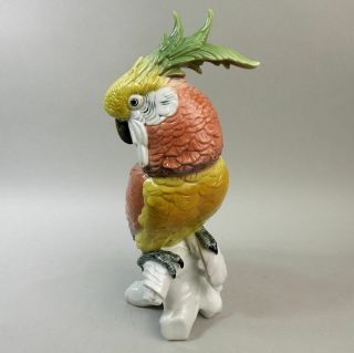 Large 14 1/2 Inch Karl Ens Porcelain Cockatoo Parrot Figure