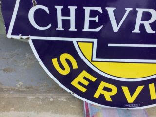 ‘Chevrolet Service’ Porcelain 2 sided Dealership Sign 8