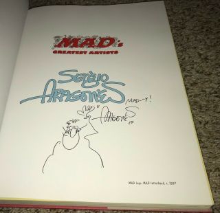 Sergio Aragones Signed Book Five Decades Of His Finest With Sketch