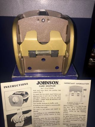 1950s Nestor Johnson Card Shuffler Model No 50 W/box & Instructions Retro Casino