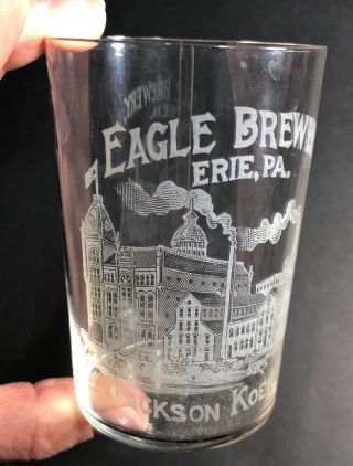 Brewery Scene Acid Etch Beer Glass Koehler Eagle Erie Pa Pennsylvania