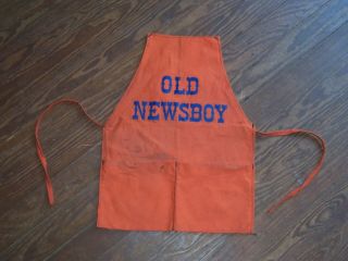 Vintage Globe Democrat Old Newsboy Canvas Apron Paper Boy Delivering Vest