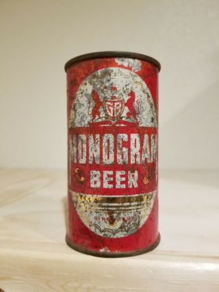 Monogram Beer Flat Top Beer Can Grace Bros.  Brewing Ltd.  Los Angeles,  Ca.  1930 
