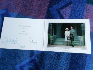 Queen Elizabeth Ii And Prince Philip Rare 2008 Christmas Card