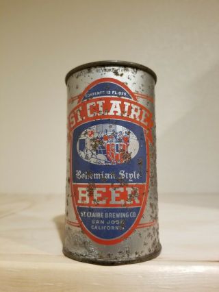 St.  Claire Beer Flat Top Beer Can St.  Claire Brewing San Jose Ca.  1930 