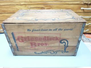 Griesedieck Bros.  Wooden Beer Box Dated 1947 Brewery Box Light Lager Beer