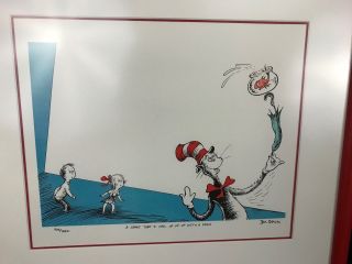 Dr Seuss The Cat in the Hat 40th Anniversary Limited Edition Lithograph Numbered 2
