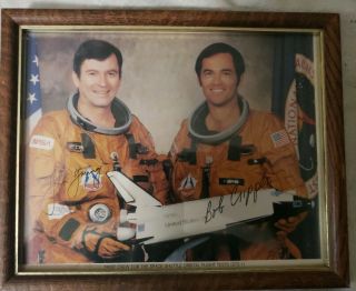 Autographed Picture Astronaut John Young & Bob Crippen 1st Space Shuttle Sts - 1