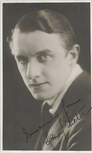 Henry Victor (from The Silents Dorian Gray To Freaks) Hand - Signed 1920s Postcard
