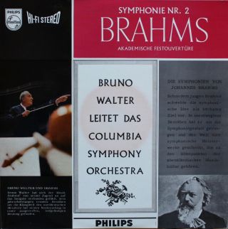 Brahms Symphony N°2 Bruno Walter Philips 835 556 Ay Hi - Fi Stereo Lp