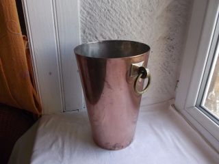 French classic copper ice champagne bucket solid brass handles marked 2