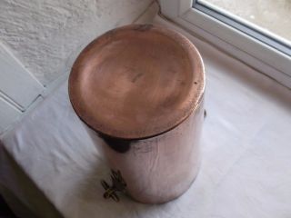 French classic copper ice champagne bucket solid brass handles marked 6