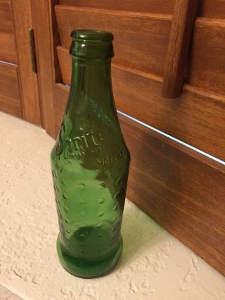 Vintage Sprite Green Glass Bottle No Deposit Soda Pop Embossed 10 Oz
