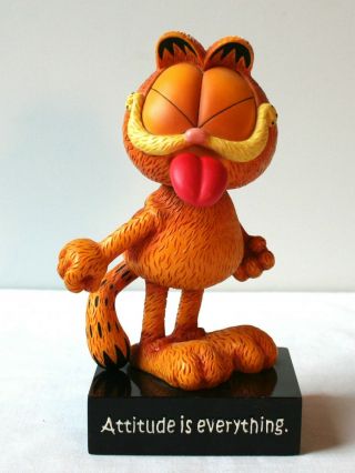 Garfield Bobblehead Attitude Is Everything Figurine Cartoon Cat Wobble Tongue