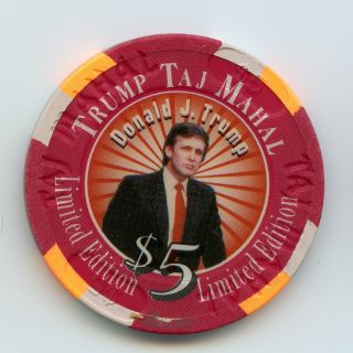 $5 Casino Chip Trump Taj Mahal Casino Atlantic City Nj
