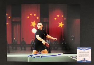 FORREST GUMP TOM HANKS SIGNED AUTO ' PING PONG ' 11X14 PHOTO BAS BECKETT 89 2