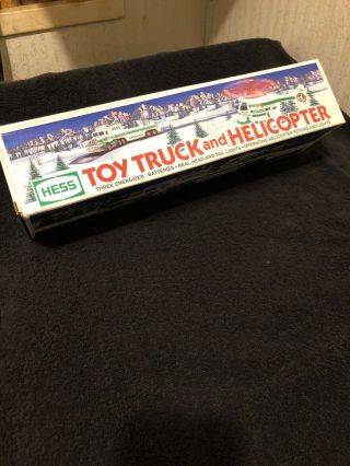 1995 Hess Toy Truck And Helicopter -