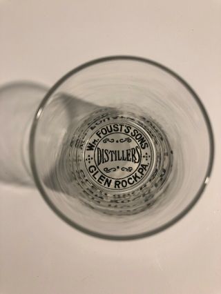 Wm Foust Distillery - Label Under Glass Pre Pro Lug - Shot Glass - Glen Rock Pa